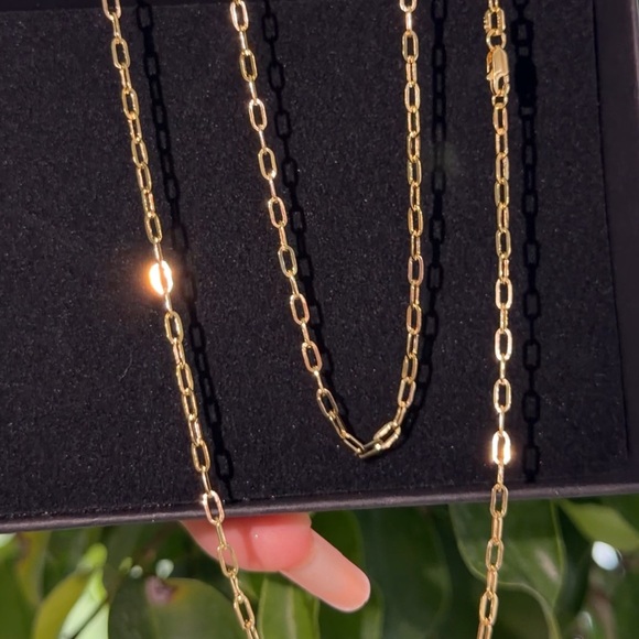 The Unbranded Brand Jewelry - New Solid 10K Gold Paperclip Chain Necklace 18” 2.3mm 1.7g Minimalist